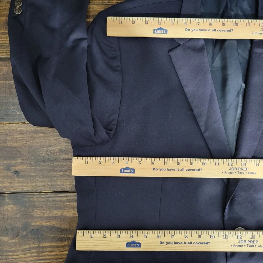 Joseph Feiss Men's Sport Coat‎ Blazer Two Button Navy Blue Wool Size 50R